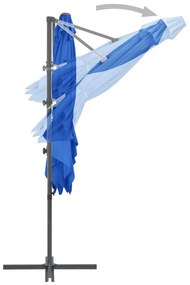 Ομπρέλα Κρεμαστή Αζούρ Μπλε 250 x 250 εκ. με Ατσάλινο Ιστό - Μπλε
