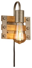 Φωτιστικό Τοίχου - Απλίκα Khan 205570167 15x20cm 1xE27 28W Nickel-Natural Trio Lighting