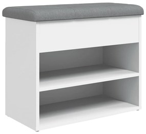 vidaXL Παγκάκι Παπουτσιών Λευκό 62 x 32 x 50 εκ. από Τεχνητό Ξύλο