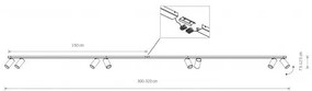 Σποτ Φωτιστικό Ράγας 8xGU10 10W IP20 Mono 2x150 Nowodvorski 7698 Μαύρο-Χρυσό