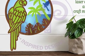 Intra απο ξύλο plywood 3mm-4mm πάχος – Parrot Layered Wall Art Sign, Αρχείο. Δίασταση 40x30 cm INTRAFABR-94288566