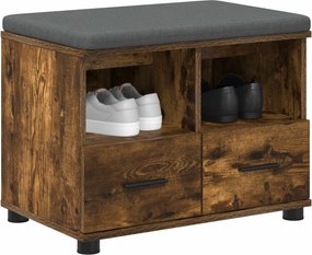 vidaXL Παγκάκι Χαλωρίου Καπνιστή Δρυς 60 x 38 x 46 εκ