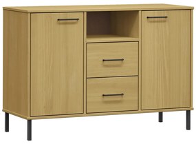 vidaXL Μπουφές OSLO Καφέ 113x40x77 εκ. Μασίφ Ξύλο με Μεταλλικά Πόδια