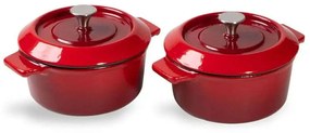 Γάστρες Μαντεμένιες Επισμαλτωμένες Mini Iron (Σετ 2Τμχ) 110CI-010 10cm 300ml Red Woll Cast Iron