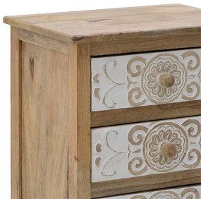 Συρταριέρα Inart 3-50-245-0017 ξύλο φυσικό-λευκό 72x35x76εκ 50x32x61 εκ.