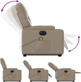 vidaXL Πολυθρόνα Μασάζ Ηλεκ.Ανακλινόμενη με Ανύψωση Συνθ. Δέρμα