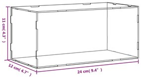 vidaXL Κουτί Βιτρίνας Διαφανές Ακρυλικό 24x12x11 εκ.