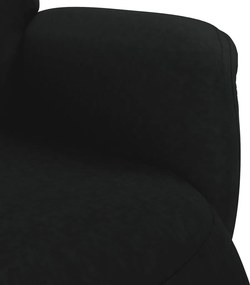 vidaXL Πολυθρόνα Ανακλινόμενη με Υποπόδιο Μαύρη Βελούδινη