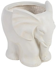 Βάζο-Κασπώ Ελέφαντας Garden L Λευκό 35 εκ. - Γκρι