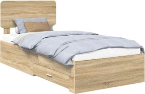 vidaXL Σκελετός Κρεβατιού Δρύς Sonoma 90 x 200 cm Επεξεργασμένο ξύλο