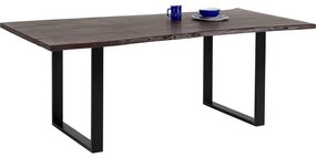 Τραπέζι Harmony Ακακία Καφέ-Μαύρο  180x90x76εκ - Μαύρο