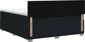 vidaXL Κρεβάτι Box Spring με Στρώμα και LED Μαύρο 180 x 200 cm Ύφασμα