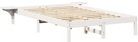 vidaXL Πλαίσιο κρεβατιού με κομοδίνα Λευκό 140 x 190 cm Λευκό