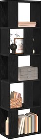 vidaXL Βιβλιοθήκη Μαύρη Οξυά 45 x 23,5 x 162,5 εκ.
