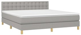 vidaXL Κρεβάτι Boxspring με Στρώμα Αν. Πράσινο 160x200εκ Υφασμάτινο