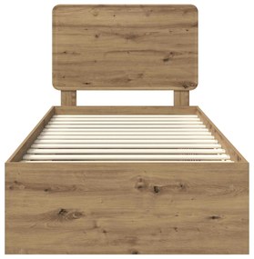 vidaXL Σκελετός Κρεβατιού Καρυδιά Χειροποίητης Εργασίας 90 x 190 cm