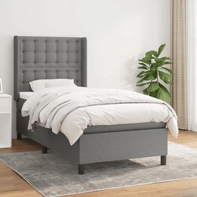 ΚΡΕΒΑΤΙ BOXSPRING ΜΕ ΣΤΡΩΜΑ ΣΚΟΥΡΟ ΓΚΡΙ 90X200 ΕΚ. ΥΦΑΣΜΑΤΙΝΟ 3131722