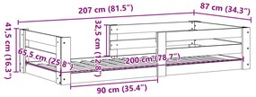 ΣΚΕΛΕΤΟΣ ΚΡΕΒ. ΧΩΡΙΣ ΣΤΡΩΜΑ ΛΕΥΚΟ 80X200 ΕΚ. ΜΑΣΙΦ ΞΥΛΟ ΠΕΥΚΟΥ 855679