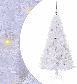 vidaXL Τεχνητό Χριστουγεννιάτικο Δέντρο Λευκό 150 cm PVC και Ατσάλι