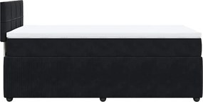 vidaXL Κρεβάτι Boxspring με Στρώμα Μαύρο 100x200 εκ. Βελούδινο