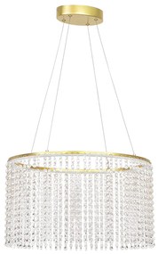 Φωτιστικό Κρεμαστό 500xH1185mm Led 28w1850lm 3000K Χρυσαφί-Κρύσταλλα Viokef Sol 4306200
