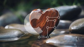 Intra Συλλεκτικό Ξύλινο Παζλ Plywood 4mm - Ξύλινο αντικείμενο σε σχήμα καρδιάς σε βράχους στο νερό Σε Ξύλινο Κουτί - Διαστάσεις: 10x10 cm – 25 κομμάτια
