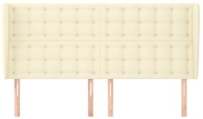 vidaXL Κεφαλάρι με Πτερύγια Κρεμ 203x23x118/128 εκ. Συνθετικό Δέρμα