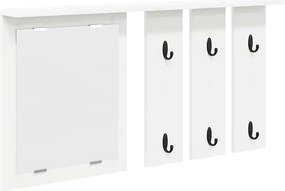 vidaXL Τοίχου Κρεμάστρα Λευκό 85 x 10 x 45 εκ. Επεξεργασμένο ξύλο