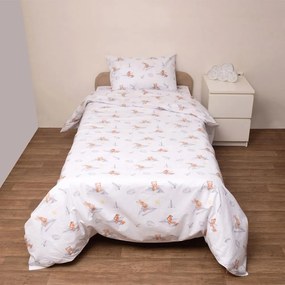 Σεντόνια Παιδικά Χοκ (Σετ 3τμχ) White Viopros Ημίδιπλο 180x265cm 100% Βαμβάκι