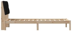 vidaXL Σκελετός Κρεβατιού με Επενδεδυμένο Κεφαλάρι Καφέ 75 x 190 cm