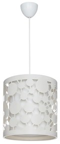 GloboStar® PETAL 203-0065 Μοντέρνο Κρεμαστό Φωτιστικό Καπέλο Μονόφωτο 1 x E27 IP20 Λευκό Πλαστικό - Μ23.5 x Π23.5 x Υ76cm