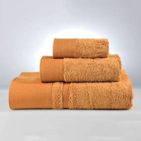 Πετσέτες Μπάνιου (Σετ 3τμχ) Down Town New Rosa 600gsm Ώχρα