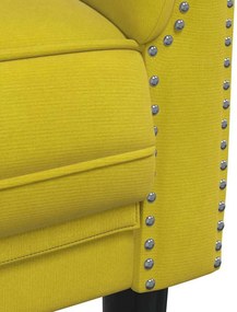 vidaXL Καναπές Διθέσιος Κίτρινο από Βελούδο