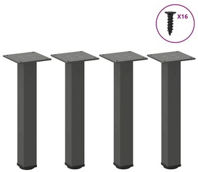 vidaXL Πόδια Τραπεζιού Σαλονιού 4 τεμ. Ανθρακί 42-44 εκ. Ατσάλι