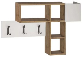 Κρεμάστρα Τοίχου Game 0207537 99,5x15x61cm Natural-White Melamine, Metal