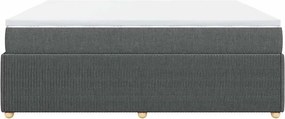 vidaXL Κρεβάτι Boxspring με Στρώμα Σκούρο Γκρι 180x200 εκ Υφασμάτιν