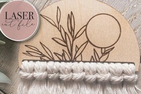 Σετ των 2 Intra απο ξύλο plywood 3mm-4mm πάχος αποκοπής Boho Macrame Δίασταση 30x20 cm INTRAFABR-74744778