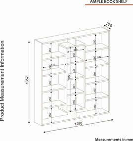 Βιβλιοθήκη Καρυδιά AMPLE 125x22x135,7