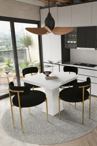 Stewehome Σετ Τραπεζαρίας 4 Ατόμων Τραπέζι με Καρέκλες λευκό 90x90 cm