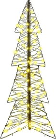 vidaXL Χριστουγεννιάτικο Δέντρο με 100 LED Θερμό λευκό 120 cm Ρατάν