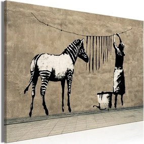 Πίνακας - Banksy: Washing Zebra on Concrete (1 Part) Wide - 120x80