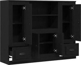 vidaXL Βιβλιοθήκη Μαύρη Δρυς 132 x 35.5 x 103.5 εκ Επεξεργασμένο Ξύλο
