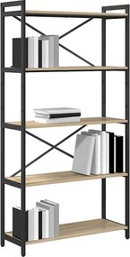 vidaXL Ράφι Βιβλίων Δρύς Sonoma 80 x 30 x 155 εκ Επεξεργασμένο ξύλο