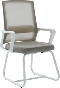 Καρέκλα επισκέπτη Palma pakoworld λευκή- mesh γκρι 46x52x94εκ