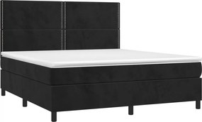 vidaXL Κρεβάτι Boxspring με Στρώμα Μαύρο 160x200 εκ. Βελούδινο