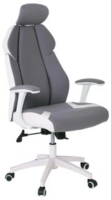 Πολυθρόνα BF8300 Διευθ.Γκρι Microfiber/Λευκό Pu