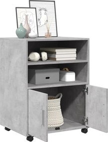 vidaXL Ντουλάπι Τροχήλατο Γκρι Σκυρ. 60x48x81 εκ. από Επεξ. Ξύλο