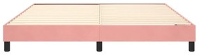 Πλαίσιο Κρεβατιού Boxspring Ροζ 160x200 εκ. Βελούδινο - Ροζ
