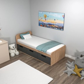 Single Bedstead Akser - Atlantic Pine, Anthracite Atlantic Pine
Anthracite