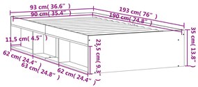 ΠΛΑΙΣΙΟ ΚΡΕΒΑΤΙΟΥ ΜΑΥΡΟ 90 X 190 ΕΚ. 3203839